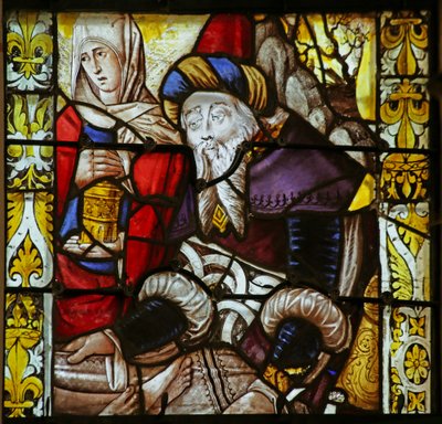 Window depicting incomplete Scene with Saint Mary Magdalene and Joseph of Arimathea by French School